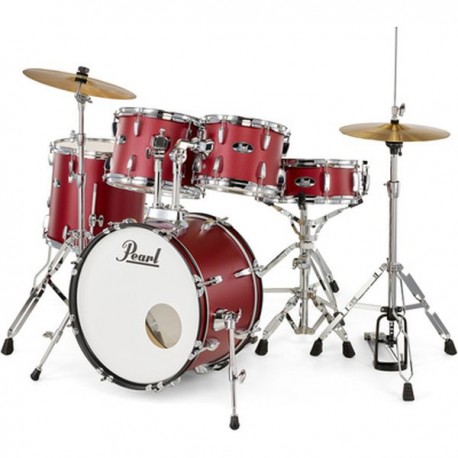 PEARL PEARL batteria ROADSHOW 5pz cassa 20  completa di hardware e piatti colore MATTE RED 747