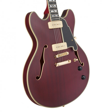 DANGELICO DELUXE DC (with stop-bar tailpiece) SATIN TRANS WINE