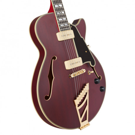 DANGELICO DELUXE SS (with stairstep tailpiece)  SATIN TRANS WINE